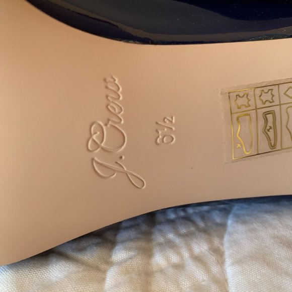 J CREW Patent Bow Loafer Pump / Size US 6.5 (UK4, EU37) / Navy & White - Picture 10 of 10